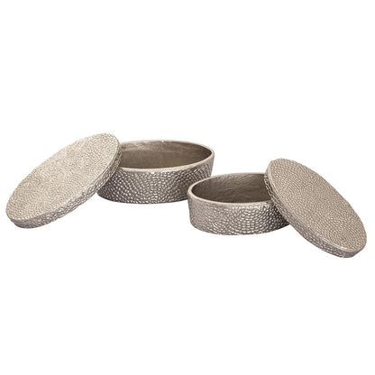 Atlas Lighting Oval Pebble Large Box | Antique Nickel Cast Aluminum | Living Room & Entryway Storage | 9 x 5 x 4 in | Model AC11521-02