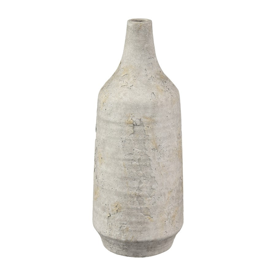 Atlas Lighting Pantheon Large Bottle | Traditional Aged White Earthenware Vase | Living Room & Entryway Decor | Model AC11524-02