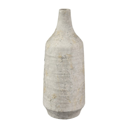 Atlas Lighting Pantheon Large Bottle | Traditional Aged White Earthenware Vase | Living Room & Entryway Decor | Model AC11524-02