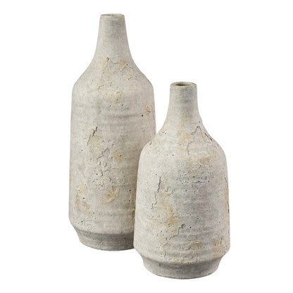 Atlas Lighting Pantheon Large Bottle | Traditional Aged White Earthenware Vase | Living Room & Entryway Decor | Model AC11524-02