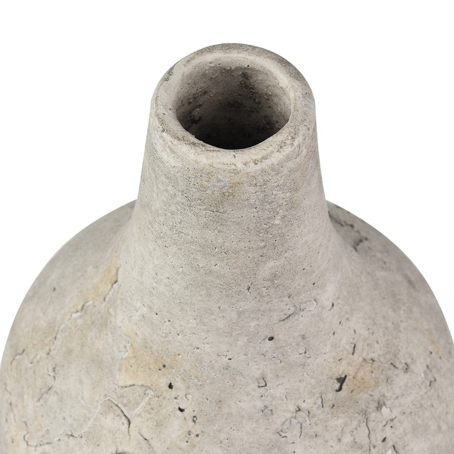 Atlas Lighting Pantheon Large Bottle | Traditional Aged White Earthenware Vase | Living Room & Entryway Decor | Model AC11524-02