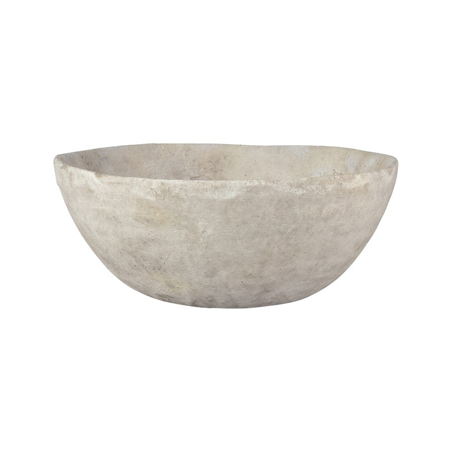 Atlas Lighting Pantheon Bowl | Traditional Aged White Earthenware Centerpiece | Kitchen Island & Dining Table Decor | Model AC11525-01