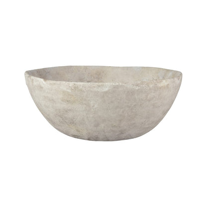 Atlas Lighting Pantheon Bowl | Traditional Aged White Earthenware Centerpiece | Kitchen Island & Dining Table Decor | Model AC11525-01
