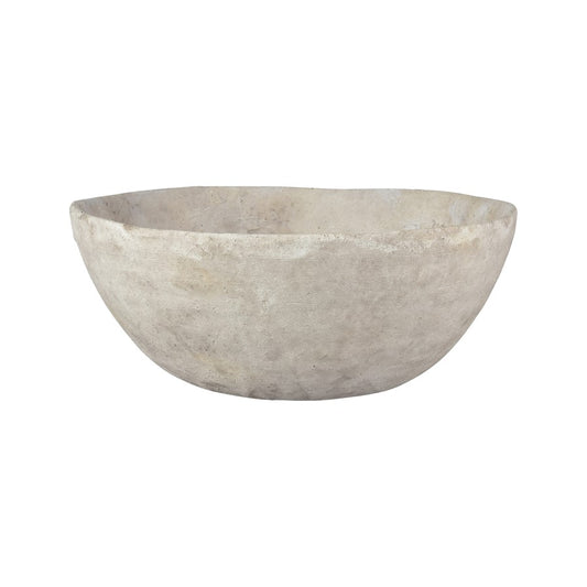 Atlas Lighting Pantheon Bowl | Traditional Aged White Earthenware Centerpiece | Kitchen Island & Dining Table Decor | Model AC11525-01