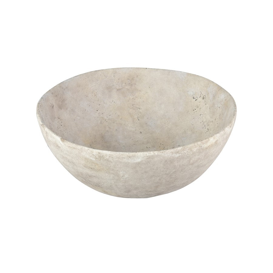 Atlas Lighting Pantheon Bowl | Traditional Aged White Earthenware Centerpiece | Kitchen Island & Dining Table Decor | Model AC11525-01