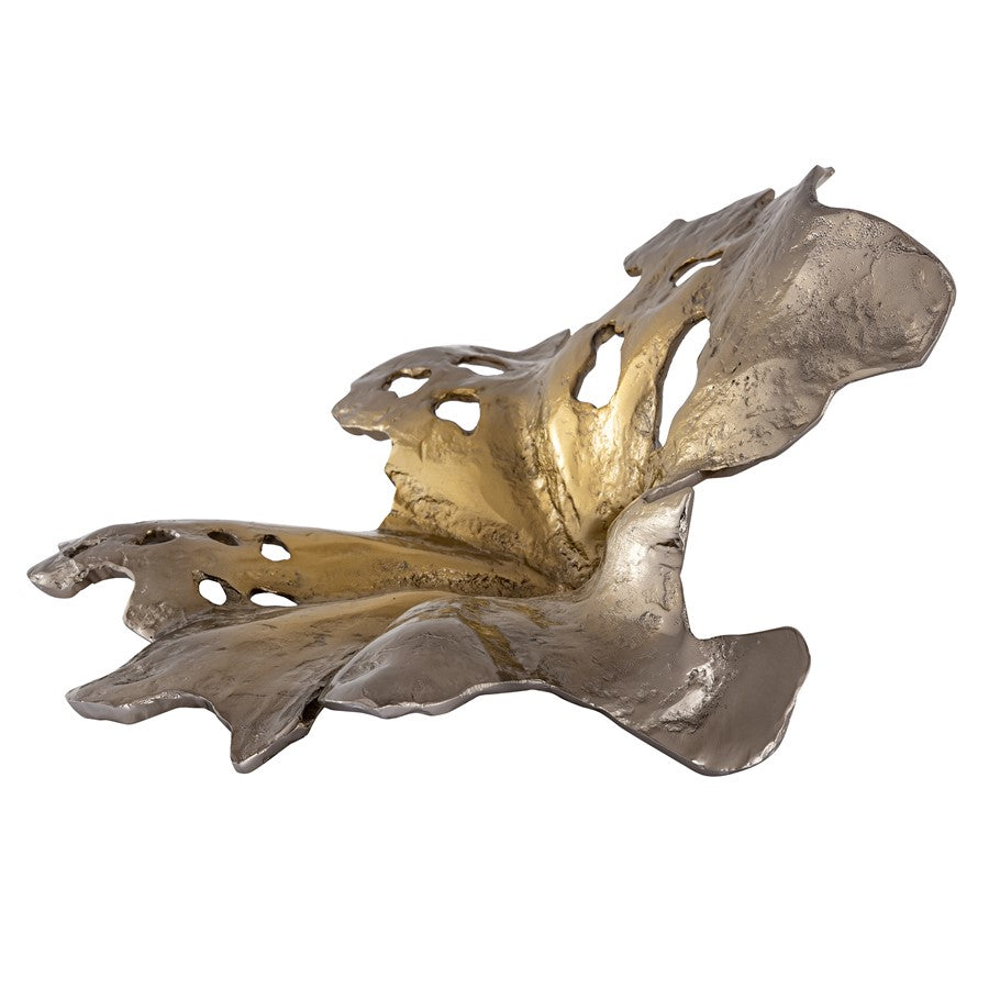 Atlas Lighting Parl Leaf Object | Gold Ombre Metal Sculpture | Living Room & Office Shelf Decor | 19 x 16 x 10 in | Model AC11529-01