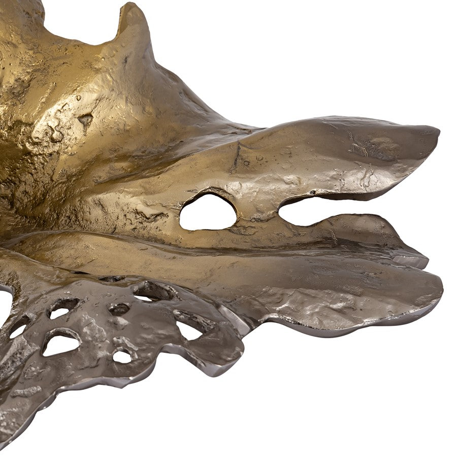 Atlas Lighting Parl Leaf Object | Gold Ombre Metal Sculpture | Living Room & Office Shelf Decor | 19 x 16 x 10 in | Model AC11529-01