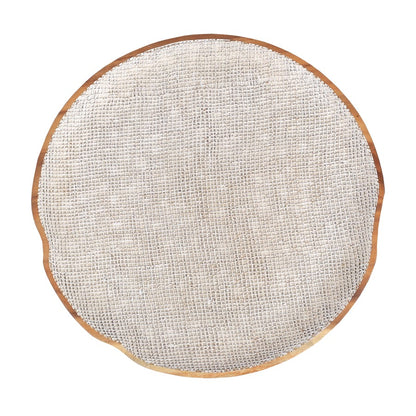 Atlas Lighting Paulson Plate | White Painted Linen on Suar Wood | Kitchen & Dining Room Decor | 18 x 18 x 2 in | Model AC11530-01