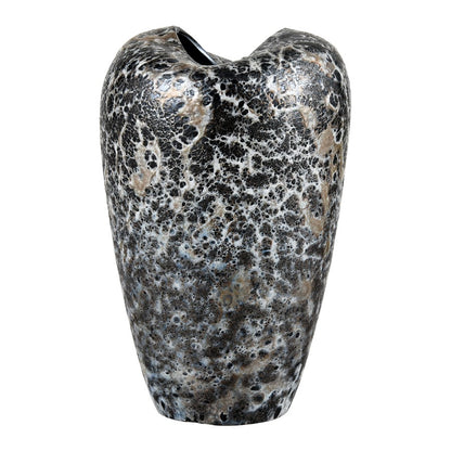 Atlas Lighting Pedraza Small Vase | Hand-Blown Marbled Black Glass | Side Table & Console Decor | 6.25 x 6.25 x 10 in | Model AC11533-01