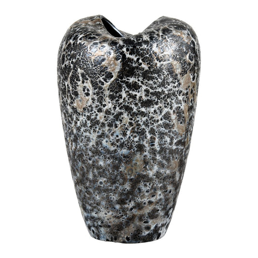Atlas Lighting Pedraza Small Vase | Hand-Blown Marbled Black Glass | Side Table & Console Decor | 6.25 x 6.25 x 10 in | Model AC11533-01