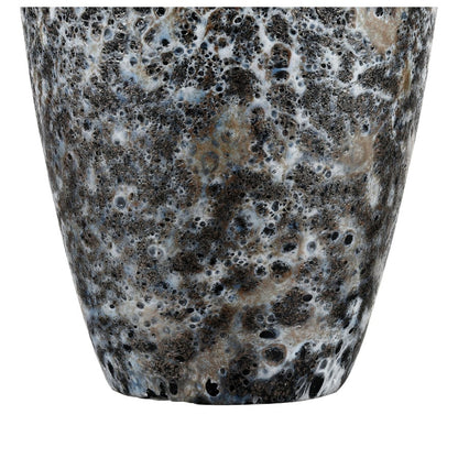 Atlas Lighting Pedraza Small Vase | Hand-Blown Marbled Black Glass | Side Table & Console Decor | 6.25 x 6.25 x 10 in | Model AC11533-01
