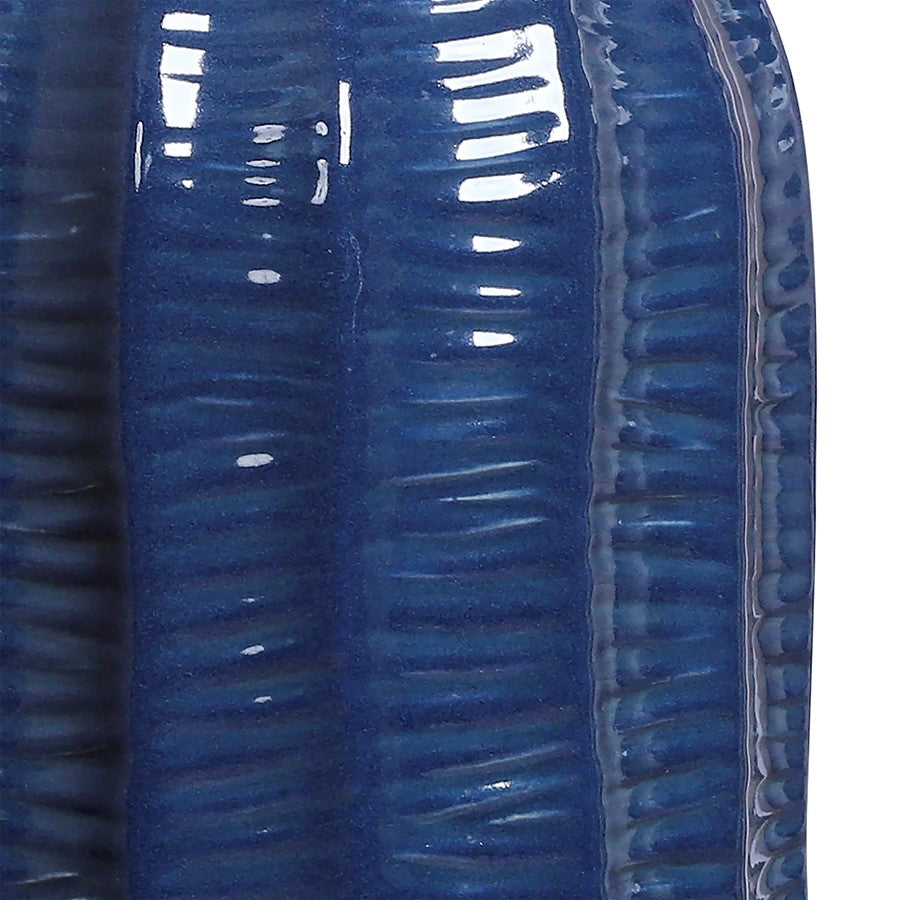 Atlas Lighting Philip Vase 14in Tall | Transitional Dark Blue Earthenware | Living Room & Entryway Decor | 7 x 7 x 14 in | Model AC11536-01