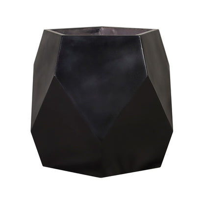 Atlas Lighting Polygon Planter 24in | Modern Black Concrete | Patio & Entryway Decor | 24 x 23 x 23 in | Model AC11538-01