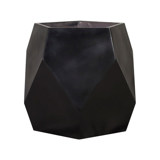 Atlas Lighting Polygon Planter 24in | Modern Black Concrete | Patio & Entryway Decor | 24 x 23 x 23 in | Model AC11538-01