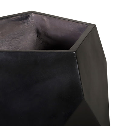 Atlas Lighting Polygon Planter 24in | Modern Black Concrete | Patio & Entryway Decor | 24 x 23 x 23 in | Model AC11538-01
