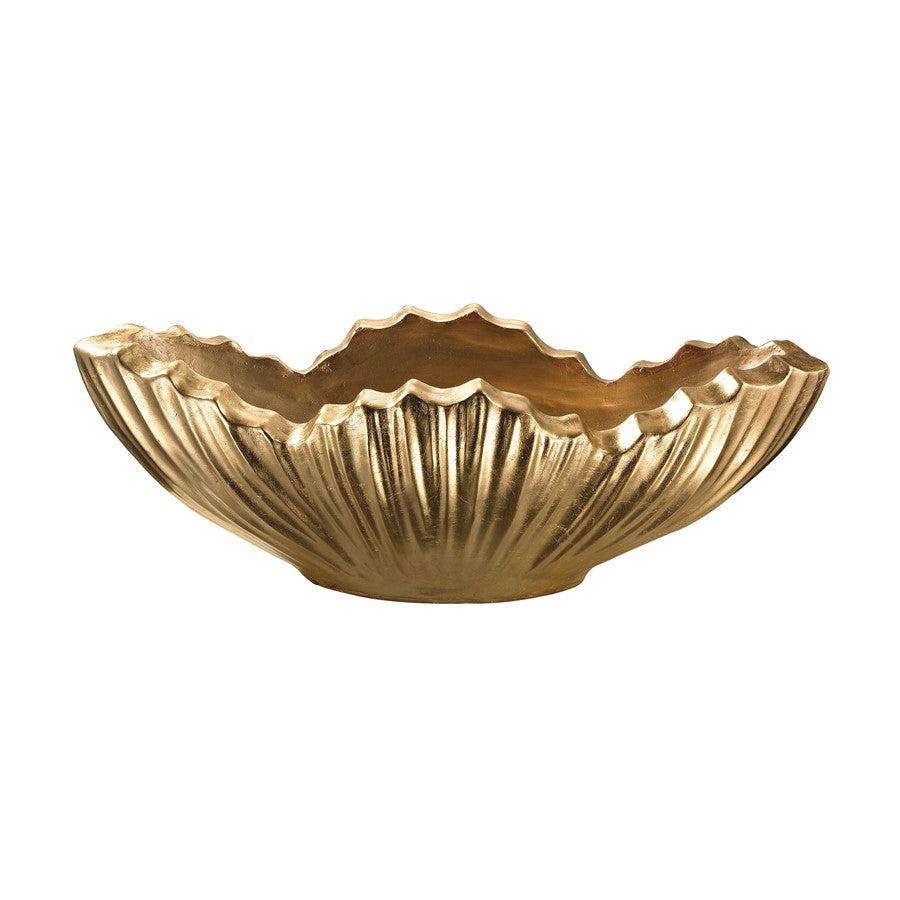 Atlas Lighting Poppy 32in Gold Leaf Composite Centerpiece Bowl | Transitional Decor | Living Room & Dining Table | Model AC11539-01