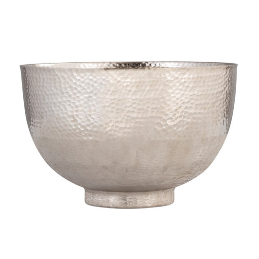 Atlas Lighting Pratt 13in Silver Metal Traditional Bowl | Hammered Etched Decor | Coffee Table & Entryway | 13 x 13 x 8 in | Model AC11540-01