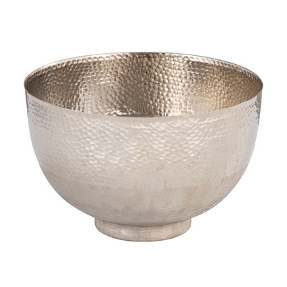 Atlas Lighting Pratt 13in Silver Metal Traditional Bowl | Hammered Etched Decor | Coffee Table & Entryway | 13 x 13 x 8 in | Model AC11540-01