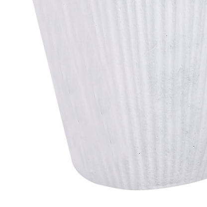 Atlas Lighting Rabel 16in White Metal Sculptural Vase | Modern Contemporary Decor | Living Room & Entryway | 16 x 16 x 17.75 in | Model AC11543-01