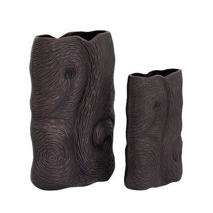 Atlas Lighting Ragan Vase Set of 2 | Oil Rubbed Bronze Metal with Etched Swirl Pattern | Living Room & Entryway Display | Model AC11546-01S