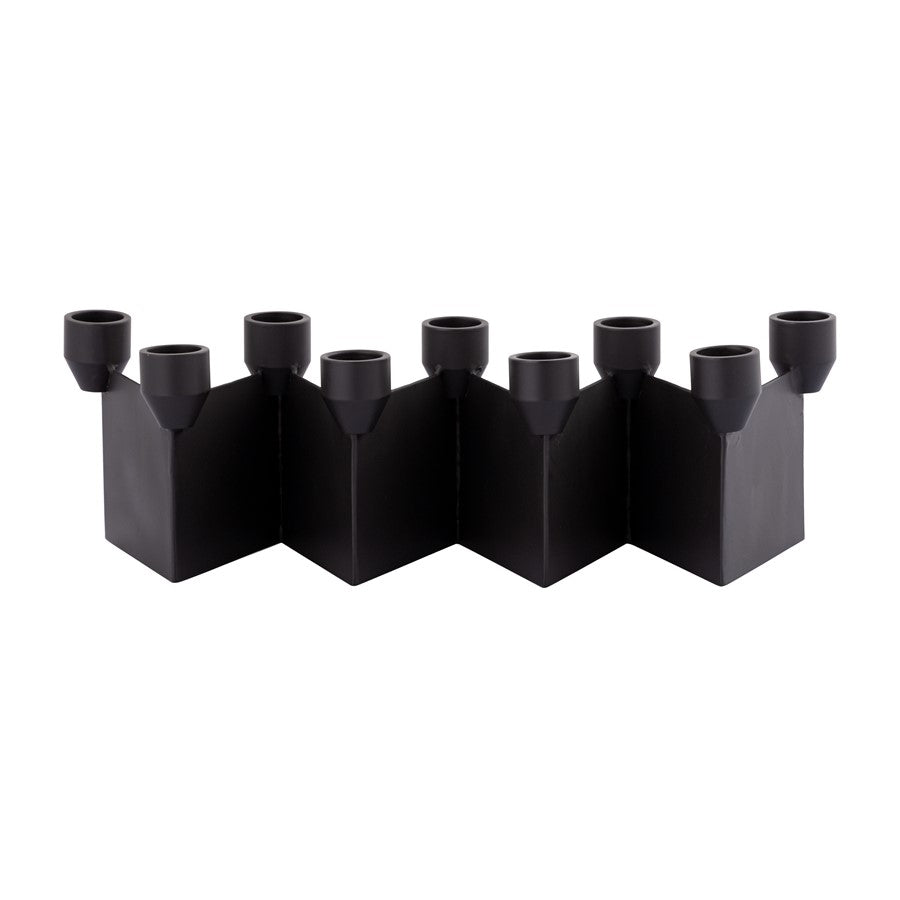 Atlas Lighting Range Multi Candleholder | Modern Black Metal | Dining Table & Mantel Centerpiece | 13 x 4 x 4 in | Model AC11548-01