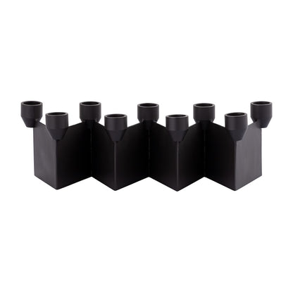 Atlas Lighting Range Multi Candleholder | Modern Black Metal | Dining Table & Mantel Centerpiece | 13 x 4 x 4 in | Model AC11548-01