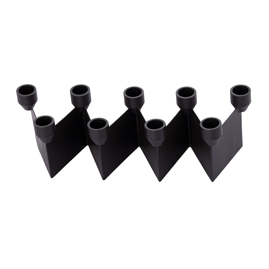 Atlas Lighting Range Multi Candleholder | Modern Black Metal | Dining Table & Mantel Centerpiece | 13 x 4 x 4 in | Model AC11548-01