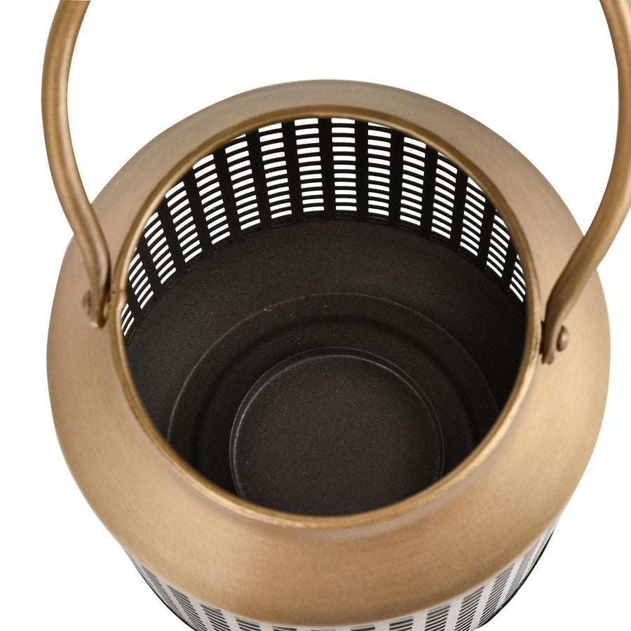 Atlas Lighting Rawmarsh Small Lantern | Transitional Dark Bronze & Brass Metal | Mantel & Tabletop Candle Lantern | 6 x 6 x 15 in | Model AC11549-01