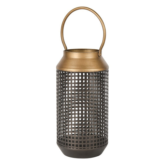 Atlas Lighting Rawmarsh Large Lantern | Transitional Dark Bronze & Brass Metal | Mantel & Floor Candle Lantern | 6 x 6 x 18 in | Model AC11549-02