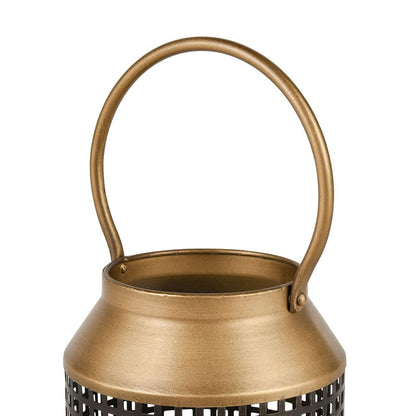 Atlas Lighting Rawmarsh Large Lantern | Transitional Dark Bronze & Brass Metal | Mantel & Floor Candle Lantern | 6 x 6 x 18 in | Model AC11549-02
