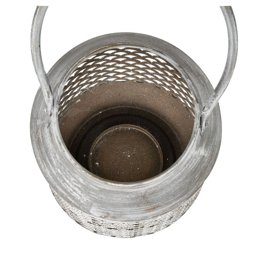 Atlas Lighting Rawmarsh Small Lantern | Transitional Aged Silver Metal | Mantel & Tabletop Candle Lantern | 6 x 6 x 15 in | Model AC11549-03