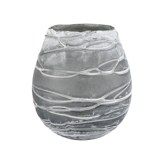Atlas Lighting Raya 9in Vase | Transitional Washed Gray Glass | Living Room & Entryway Decor | 8 x 8 x 9 in | Model AC11551-01