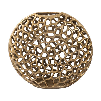 Atlas Lighting Reef 13in Small Vase | Modern Brass Metal Sculpture | Bookshelf & Credenza Decor | 13 x 3 x 12 in | Model AC11552-01