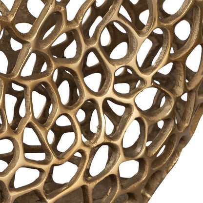 Atlas Lighting Reef 13in Small Vase | Modern Brass Metal Sculpture | Bookshelf & Credenza Decor | 13 x 3 x 12 in | Model AC11552-01