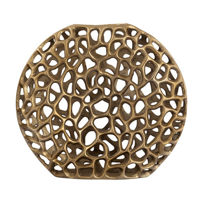 Atlas Lighting Reef 11in Large Vase | Modern Brass Metal Sculpture | Bookshelf & Credenza Decor | 11 x 3 x 14 in | Model AC11552-02
