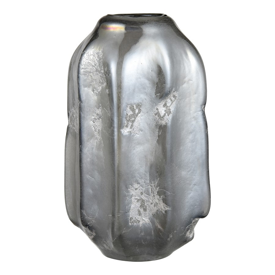 Atlas Lighting Regard Large Vase | Modern Silver Glass | Living Room & Entryway Decor | 7 x 7 x 12 in | Model AC11553-01