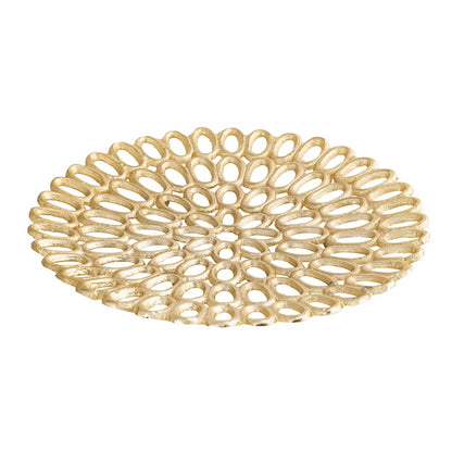 Atlas Lighting Regina Tray Set of 2 | Traditional Gold Metal | Living Room & Entryway Organizer | 18 x 18 x 2 in | Model AC11555-01S