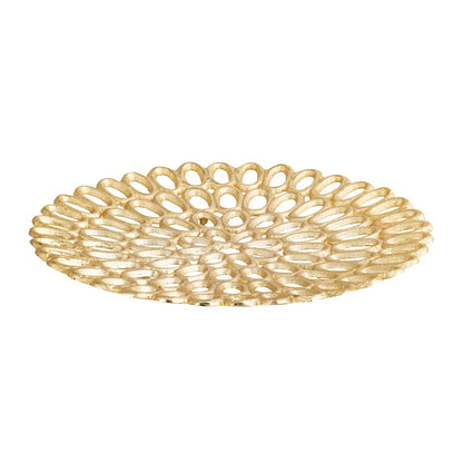 Atlas Lighting Regina Tray Set of 2 | Traditional Gold Metal | Living Room & Entryway Organizer | 18 x 18 x 2 in | Model AC11555-01S