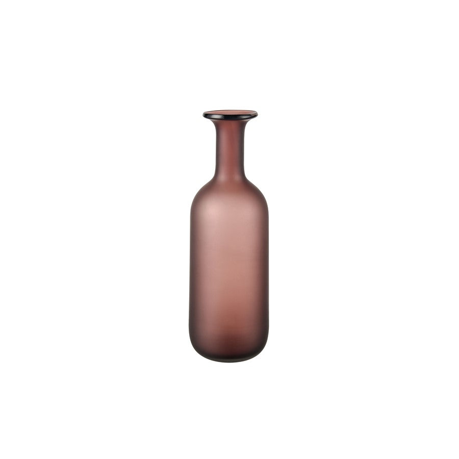 Atlas Lighting Riven Medium Vase | Maroon Matte Glass Bottle Shape | Living Room & Shelf Decor | 4.75 x 4.75 x 14.5 in | Model AC11559-02