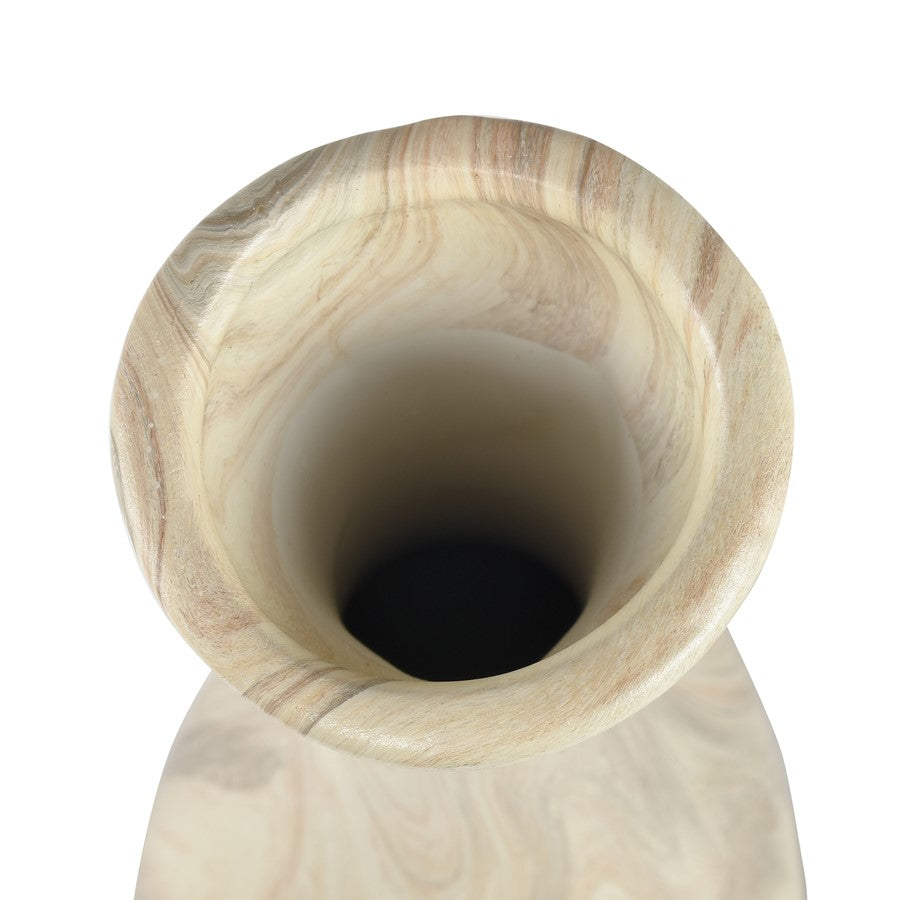 Atlas Lighting Rollins 4in Medium Vase | Ivory & Tan Earthenware | Modern Sculpture & Flower Display | 4 x 4 x 19 in | Model AC11564-01