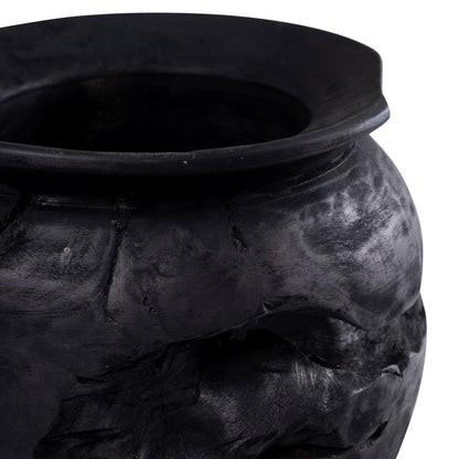 Atlas Lighting Ross 9in Small Vessel | Ebonized Wood | Japandi-Inspired Sculpture & Decor | 9 x 9 x 10 in | Model AC11566-01