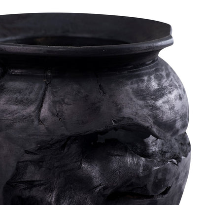 Atlas Lighting Ross 9in Small Vessel | Ebonized Wood | Japandi-Inspired Sculpture & Decor | 9 x 9 x 10 in | Model AC11566-01