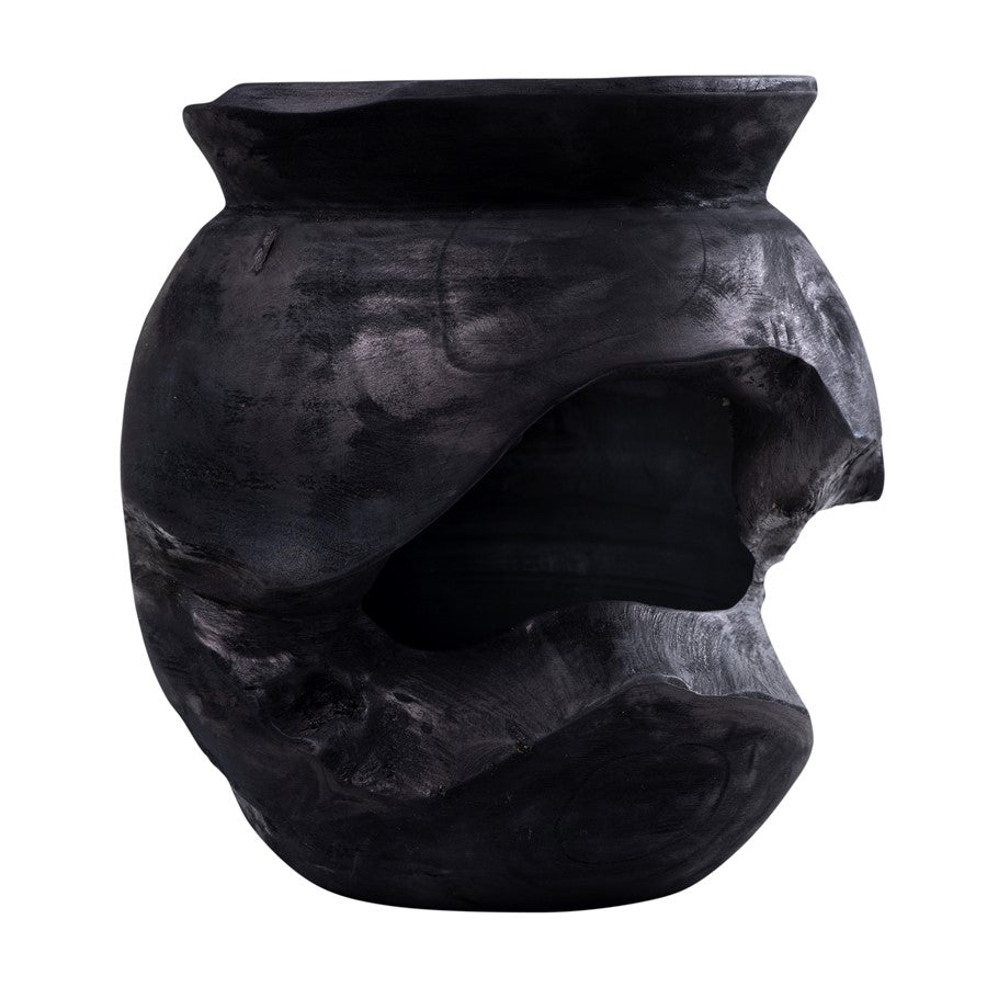 Atlas Lighting Ross Large Vessel | Ebonized Wood Japandi Decor Bowl | Living Room & Entryway Accent | 11 x 11 x 11.15 in | Model AC11566-02