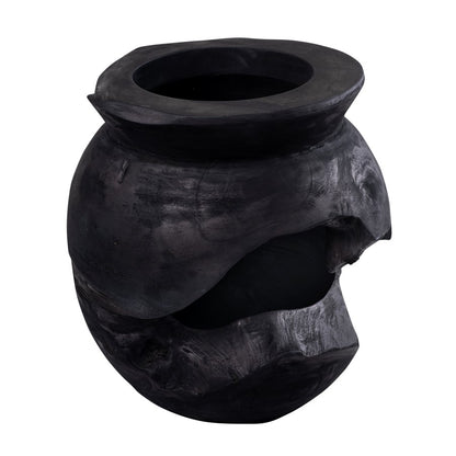 Atlas Lighting Ross Large Vessel | Ebonized Wood Japandi Decor Bowl | Living Room & Entryway Accent | 11 x 11 x 11.15 in | Model AC11566-02