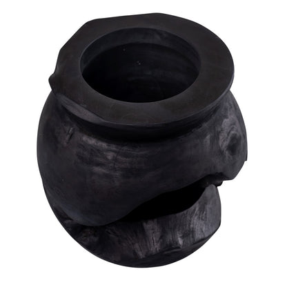 Atlas Lighting Ross Large Vessel | Ebonized Wood Japandi Decor Bowl | Living Room & Entryway Accent | 11 x 11 x 11.15 in | Model AC11566-02