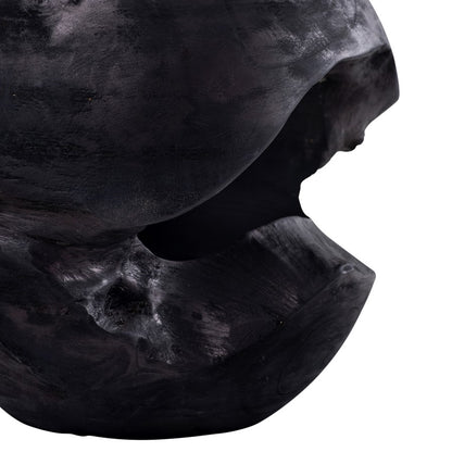 Atlas Lighting Ross Large Vessel | Ebonized Wood Japandi Decor Bowl | Living Room & Entryway Accent | 11 x 11 x 11.15 in | Model AC11566-02
