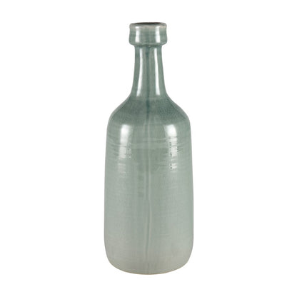 Atlas Lighting Row Large Vase | Light Green Earthenware Ceramic | Living Room & Entryway Floor Accent | 7.25 x 7.25 x 19 in | Model AC11567-01