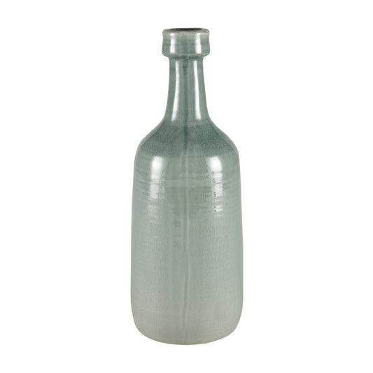 Atlas Lighting Row Large Vase | Light Green Earthenware Ceramic | Living Room & Entryway Floor Accent | 7.25 x 7.25 x 19 in | Model AC11567-01
