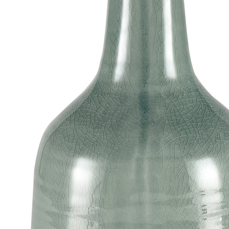 Atlas Lighting Row Large Vase | Light Green Earthenware Ceramic | Living Room & Entryway Floor Accent | 7.25 x 7.25 x 19 in | Model AC11567-01