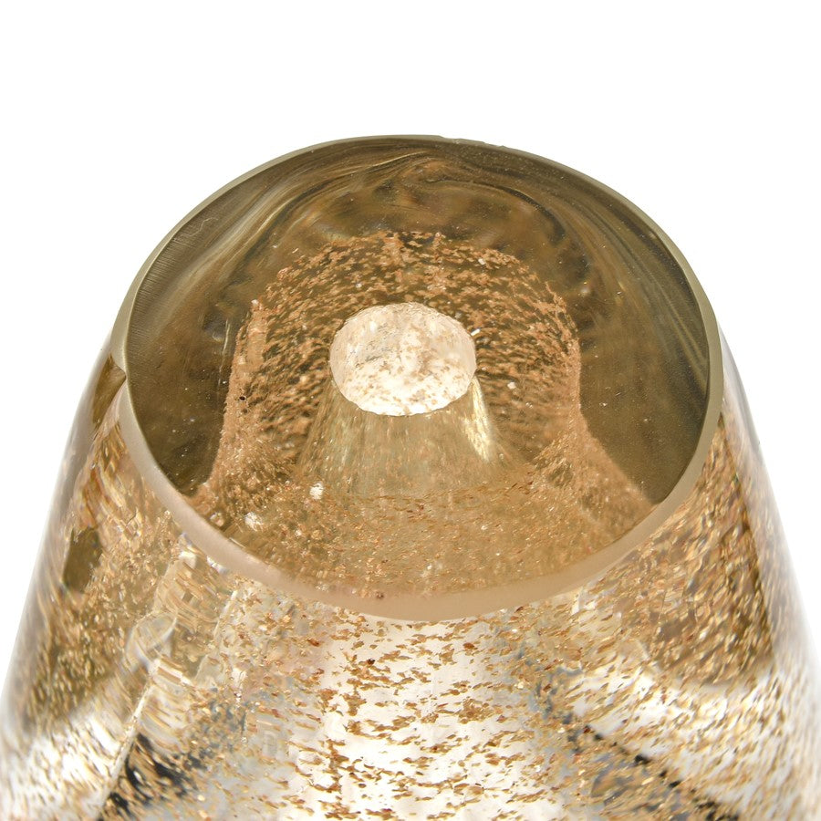 Atlas Lighting Sally 11in Vase | Clear Glass with Gold Flecks | Living Room & Entryway Decor | 3.75 x 4.25 x 11 in | Model AC11571-01